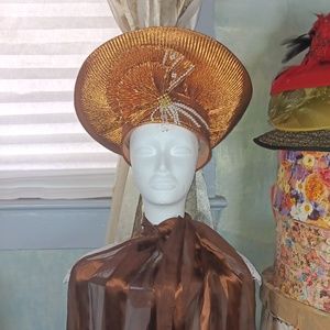 Metallic Copper Summer Hat NWOT